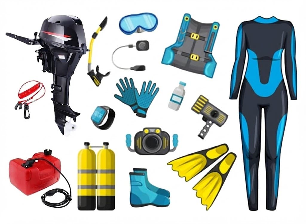 Insumos marinos y equipamiento de buceo